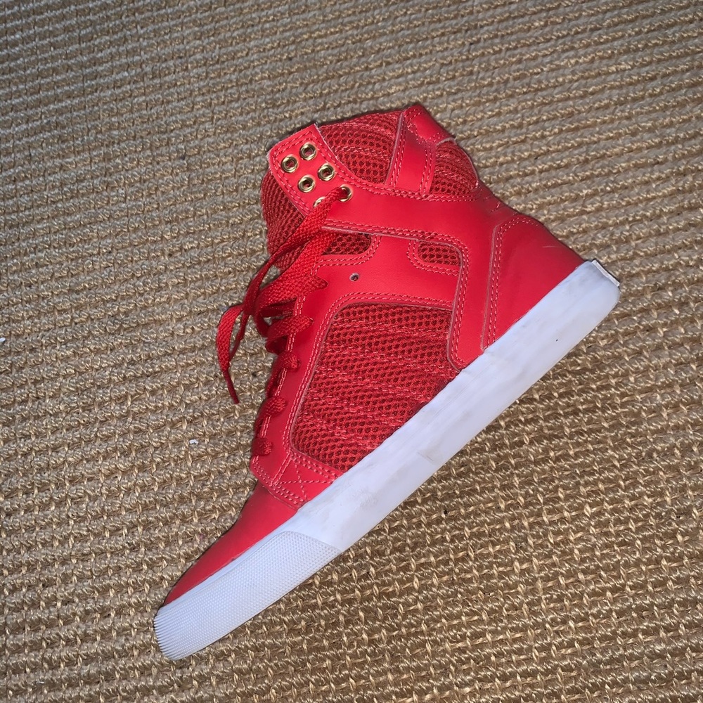 SUPRA red high top sneakers